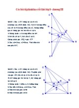 Các bài tập Hình học rất khó Lớp 8 - Chương III